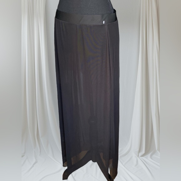 SHEER MESH GOTHIC LOLITA MAXI PLUSSE SKIRT Black Wide Waistband 2X Dark … - Picture 6 of 11